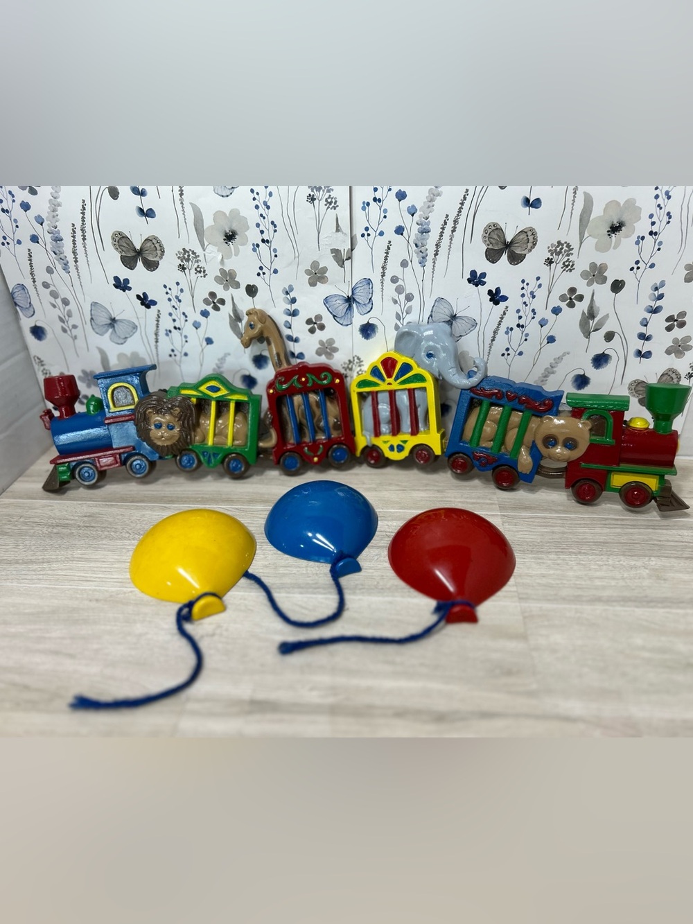 Vintage Homco Circus Train & Balloon Wall Decor Set
